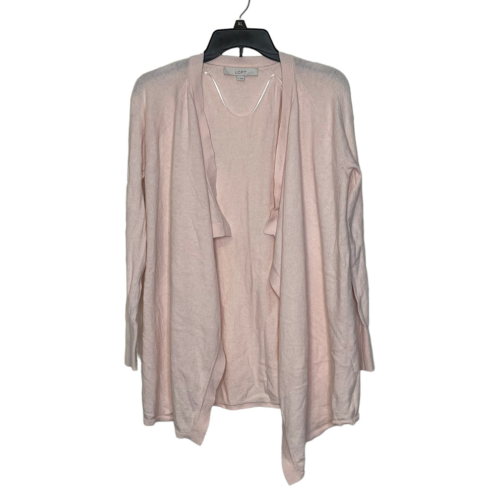Ann Taylor Loft Womens Open Sweater Cape Size Small Peach Wool Blend LS